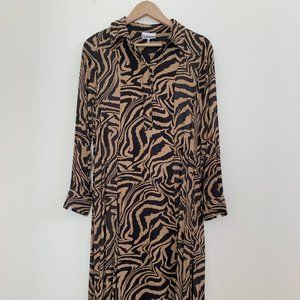 Ganni Zebra Print Midi Length Dress Size 38 (US 6)